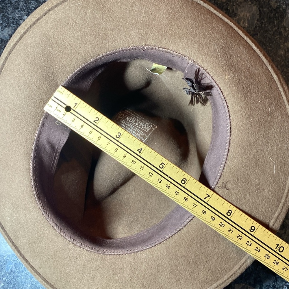 Pendleton Western Cowboy Fedora Safari Felt Wool Large Brown Hat - Picture 6 of 9